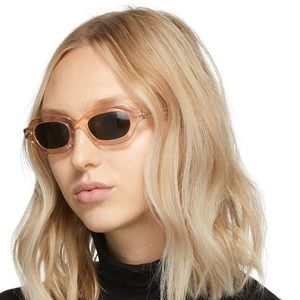 The Row Oliver Peoples La Cc Pink Silk Oval Sunglasses